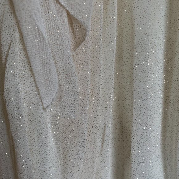 MY MICHELLE GIRLS BEADED IVORY Gold Sparkles DRESS WITH UNDERSKIRT SIZE 8 - Picture 7 of 11